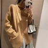 Double Zipper Lapel Thick Lazy Style Sweater Autumn and Winter Loose Large Size Solid Color Sweater Women