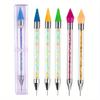 Nail Art White Dual-head Wax Pen With Diamante Embellishment And Rhinestone Picker, Crystal Rhinestone Applicator Tool