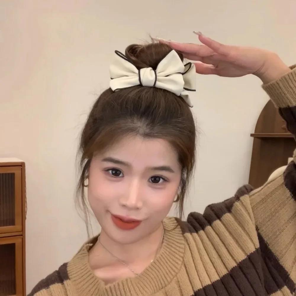 Woman's Bowknot Hair Clips Cute Cloth Art Double-layer Bowknot Beautiful Headwear Fashionable Hair Accessories