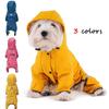 Dog Raincoat with Hood for Puppy Small Medium Dogs Solid Puppy Clothes Reflective Pets Cats Outwear Four-legged