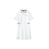 Retro Casual Breathable Polo Dress Women Dresses White F11W121310FWT
