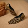 Luxury Horse Hair Leopard Print Loafers Woman Elegant Point Toe Horseshoe Pumps Ladies Brand Design Evening Velvet Heel Shoes