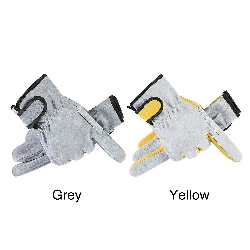 Grey Yellow Welding Gloves Heat-Resistant Work Gloves Tool Anti-cutting Glove Workplace