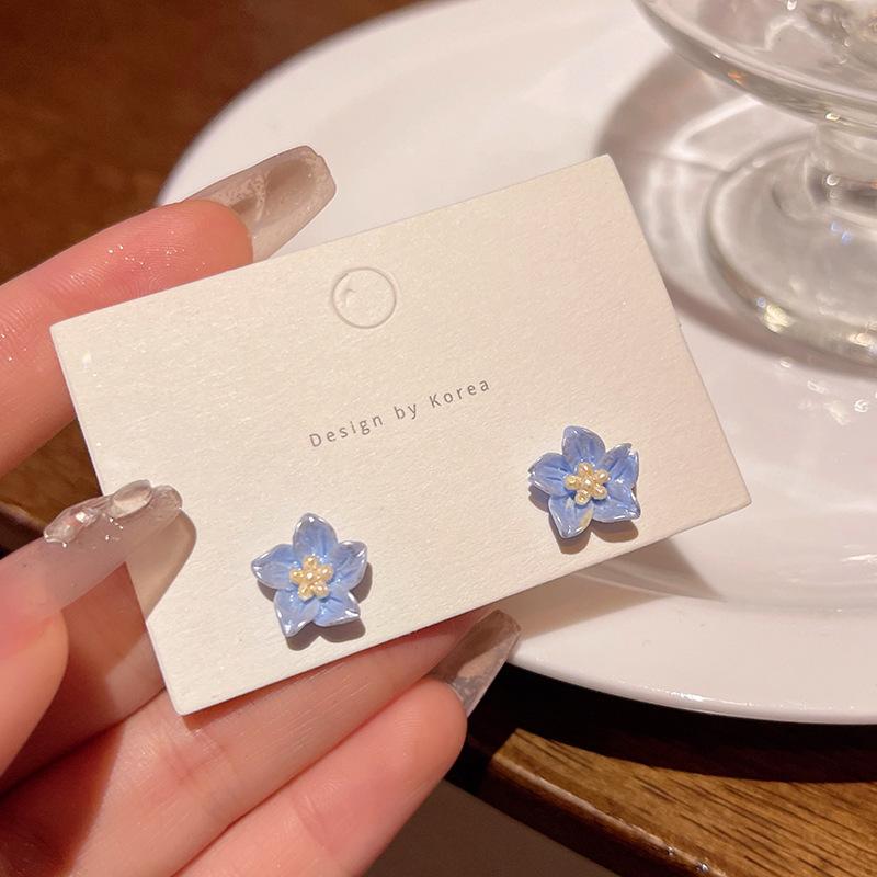 Korean Series Light Luxury Niche Advanced Feeling Camellia Flower Earrings For Women