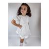 White Fisto Baby Dress - Short Sleeve Drop Model Birthday Dress Id: 168