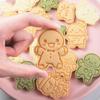 8PCS/set Gingerbread Man Christmas Cookie Mold 3D Frosting Cookie Fondant Plastic Push-type Home Set Baking Mold
