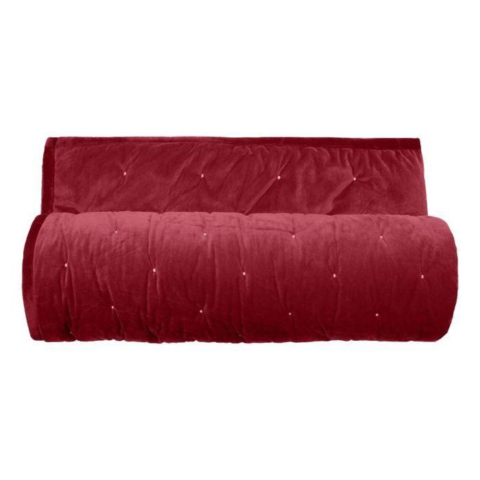 Couvre lit velours matelassé surpiqué "Gipsy" toutes dimensions Vent du sud - Gipsy Pourpre - 220 x 240 cm pour lit 2 places