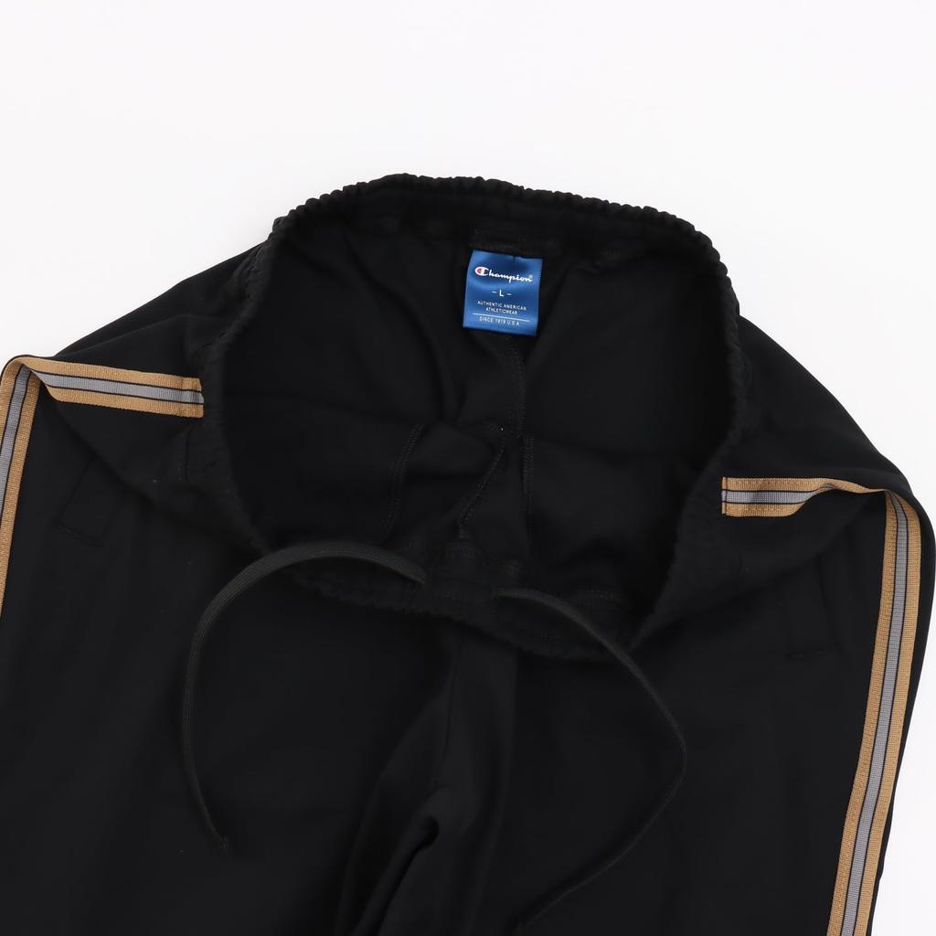 Long Pants Stretch Quick Dry One Point Logo Embroidery Basic Sports Black [Champion] C3-ASF01 Men's
