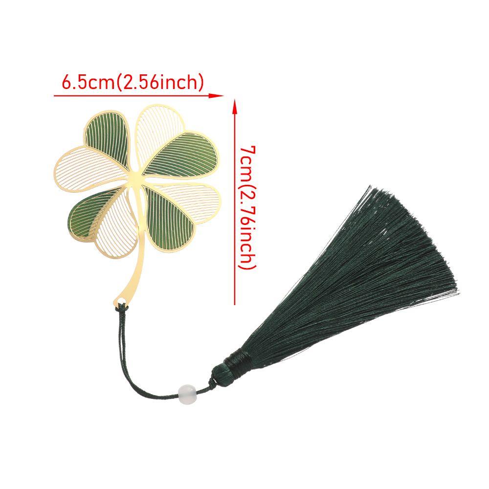 Supplies Hollow Chinese Style Tassel Pendant Painted Pagination Mark Book Clip Brass Bookmark
