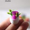 3Pcs 1:12 Dollhouse Miniature Green Plant In Pot Simulation Potted Plants