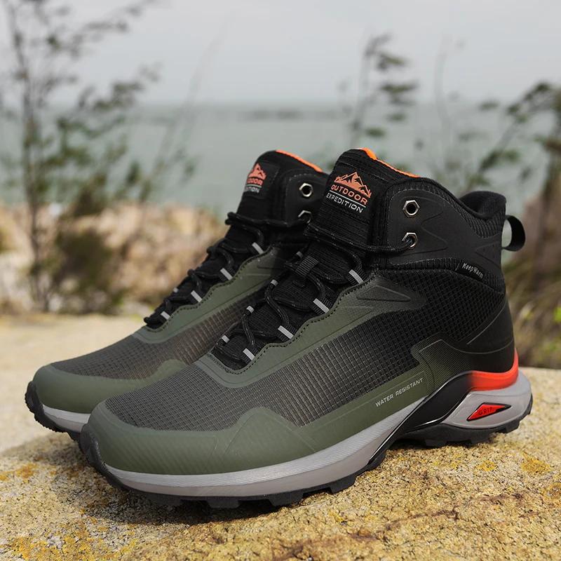 Fashion US13 Man Shoes Hiking New Winter Waterproof Leather Sneakers Warm Plush High Quality Outdoor Work Snow Men Boots Platform Shoes