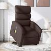 VidaXL Recliner Massage Chair Dark Brown Fabric 3203995