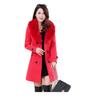 Large Size Woolen Women's Coat Double-breasted Woolen Coat Fur Collar
