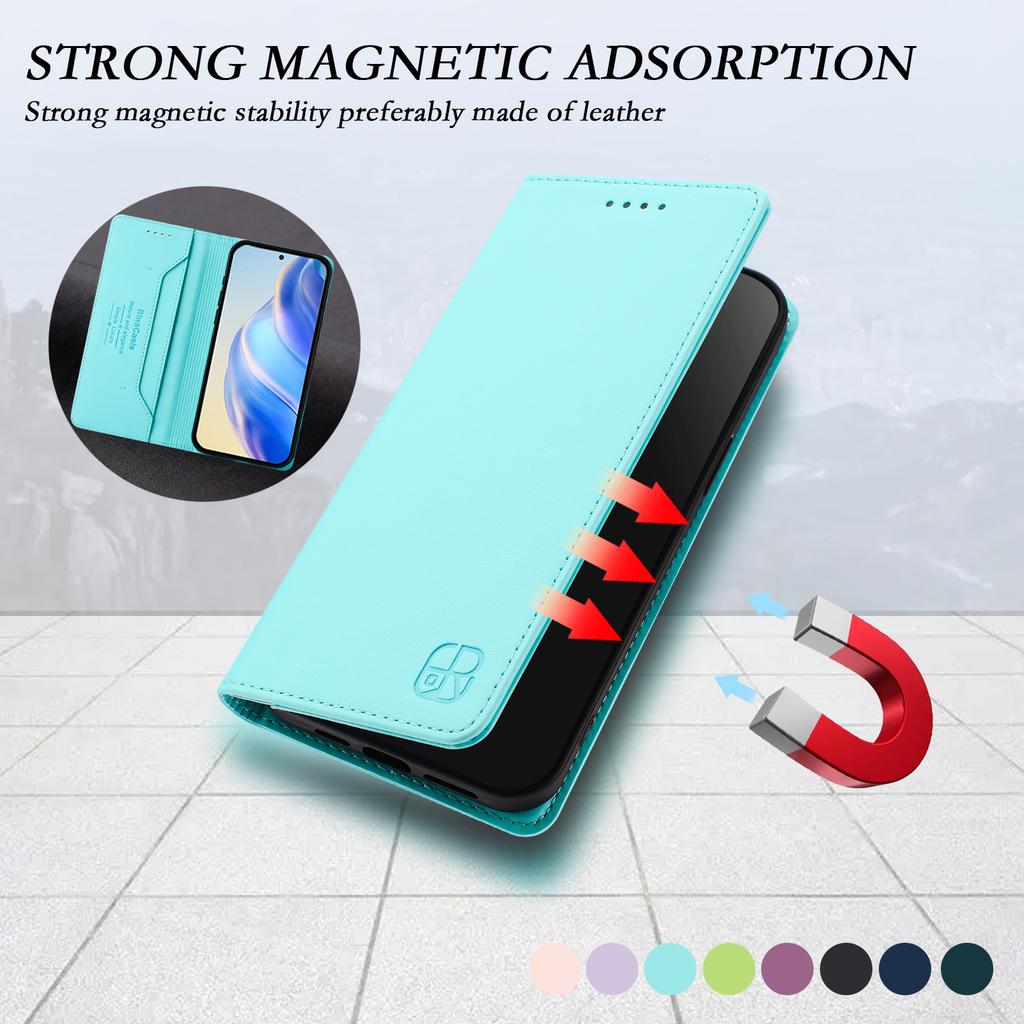 For Xiaomi Poco F7 5G Leather Case RINACASIS RC01 Phone Cover with RFID Blocking Wallet Stand