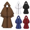 Halloween Death Wizard Cloak Cosplay Costume Monk Hooded Robes Cloak Cape Friar Medieval Renaissance Priest Kids Adult