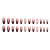 24 Pieces Burgundy Smudge Flash Love Wearing Nail Long Nail Art Film Transparent Spice Girl Ins Wind Fake Nails