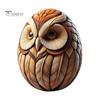 Animal Easter Carving Craft Egg Wooden Owl Squirrel Monkey Animals Carved Eggs for Home Tiered Tray Table Decor