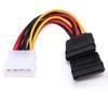 4 Pin IDE Molex To 15 Pin 2 Serial SATA Hard Drive Power Adapter Cable