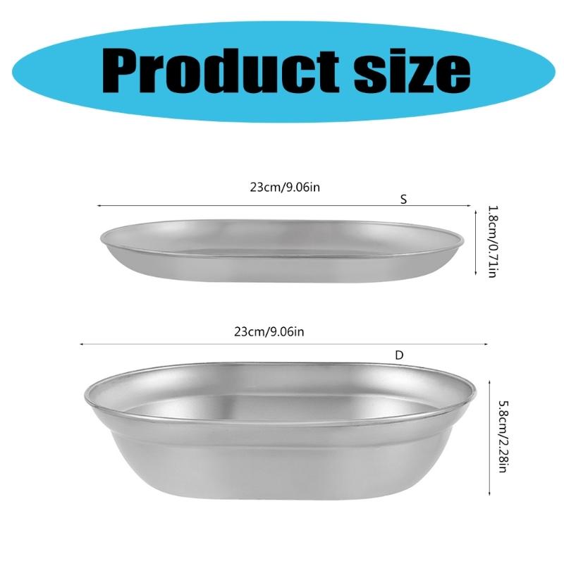 New Elegant Meal Dish 304Stainless Steel Serving Plate Dinner Plate Soup Plate Suitable for Entertaining and Daily Use