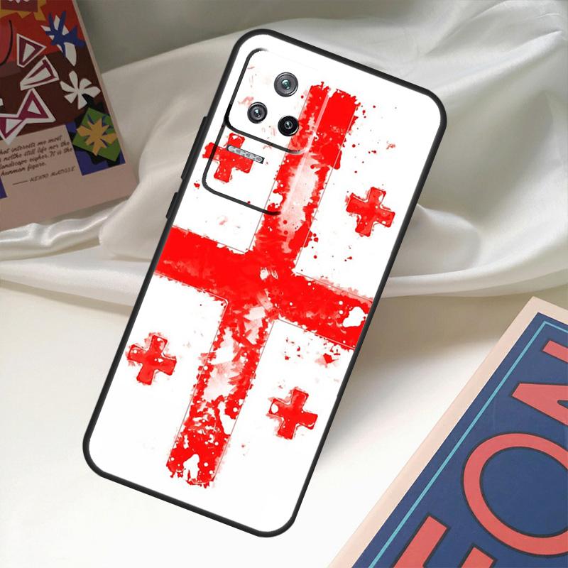 Чехол с флагом Грузии в стиле гранж для POCO X6 Pro M6 X5 X3 M5s F3 F5 Xiaomi 14 Ultra 13 12 Lite 11T 12T 13T Pro Coque
