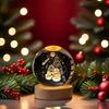 Christmas Decorations 3D Crystal Ball Santa Claus Snowman USB LED Night Light for Bedroom Ambient Light Creative Children Gifts
