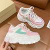 New Fashion High Platform Sneakers Women Spring Autumn Lace Up Comfort Ventilate Wedges Height Increasing Shoes Footwear