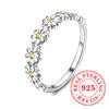 CAOSHI Aesthetic Daisy Flower Design Ring for Women 925 Sterling Silver Elegant Luxury Jewelry High-end Eternity Wedding Jewelry