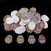 50 Pieces Mixed Owl Wood Buttons Sewing Clothes Decoration 25x20mm