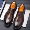 2025 весна мужские деловые кожаные туфли повседневные офисные кожаные туфли низкие на шнуровке черные кожаные туфли свадебные туфли мужские