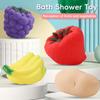 Vinyl Fruit Squeeze Toys Baby Sensory Water Play Fake Fruit Vegetable Squeaky Sensory Stimulation BPA-free Interactive Bathing Toy Kit