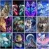 DIY Wolf 5D Diamond Painting Full Round Drill Animal Diamond Embroidery Cross Stitch Mosaic Kits Resin Wall Art Home Decor
