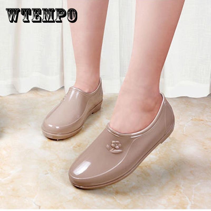 Spring and Autumn Rain Boots Women's Shallow Mouth Fashion Work Water Shoes Waterproof Non-slip Short Tube Low-top Rubber Boots Rain Boots