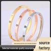 Trendy Ten-Diamond Titanium Steel Bracelet - High-End Starry Sky Design, Versatile Full Diamond Bangle Jewelry for Couples.
