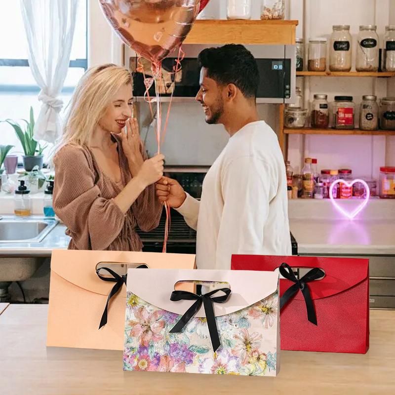 1Pc Gift Box Party Supply Bow Envelope Gift Box Bow Envelope Gift Carton Premium Feel Paper Gift Box Gift Multicolor