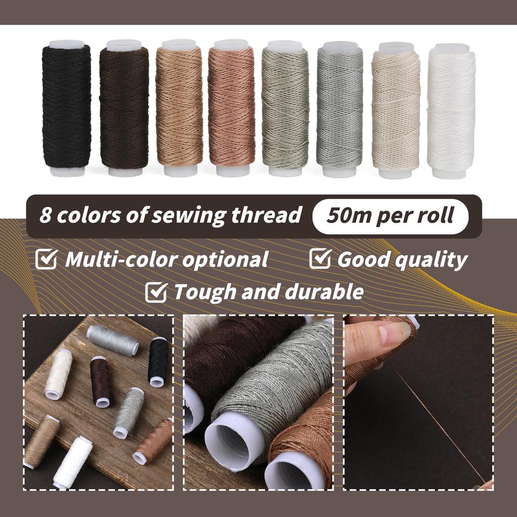 Набор для шитья обивки Сверхпрочный набор для шитья с шилом, швом, иглами для ручного шитья, обивочной нитью, набор инструментов для кожевенного ремесла для обуви, дивана