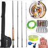 Fly Fishing Combos with Lightweight Fly Rod Aluminum Alloy Fly Reel Fly Complete Starter Package