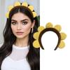 Plush Sunflower Hairhoop for Adult Teens Theme Party 3D Flower Headwear Women Face Washing Hairband Music Festival Props