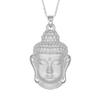 Creative 3D Head Buddha Pendant For Party Accessories Ethnic Amitabha Necklace 925 Silver Clavicle Chain Women Jewelry