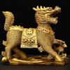 Chinese Fengshui Craft Eight Treasures Qilin Ornament Full Copper Auspicious Lucky Qilin Home and Office Desktop Decoration