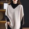 Ladies' Wool Knit V-Neck Vest, Sleeveless Sweater for Spring/Autumn, Korean Style Outerwear
