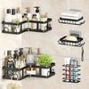 Adhesive Shower Caddy Black Rustproof Bathroom Organizer No Drilling Wall Mounted Storage Rack for Bathroom Kitchen Accessories
