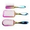 3pcs Gradient Electroplating Paddle Hairbrush Set Detangling Hair Brush Set Air Cushion Comb Nylon T