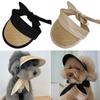 New Small Pets Hat Dog Woven Sunscreen Sun Hat Pastoral Style Decoration Cat Dog Costume Headgear Pet Supplies Four Seasons