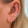2pcs Stainless Steel Zircon Minimal Piercing Earrings Women Men Helix Tragus Cartilage Conch Daith Ear Piercing Jewelry