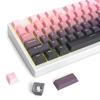 PBT Pink OEM Profile Minimalist Style Custom Keycaps for Mechanical Keyboards 135-Key Double-Shot Light-Transmitting Keycaps, Shine-Through (Black