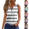 Womens Tank Top V Neck Basic Printed Casual Summer Sleeveless Top