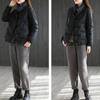 Women's Autumn and Winter Padded Thickened Stand Up Collar Jacket Increased Size Warm Casual Short Loose Thin Outerwear