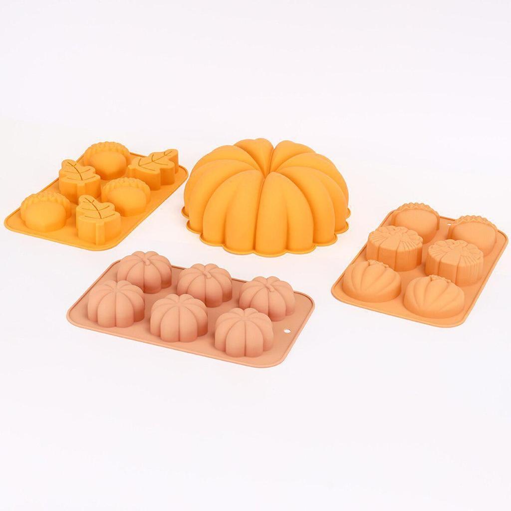Harvest Halloween Pumpkin Mousse Cake Silicone Mold DIY Pinecone Biscuit Candy Pudding Baking Tool Tree Leaf Candle Soap Mould