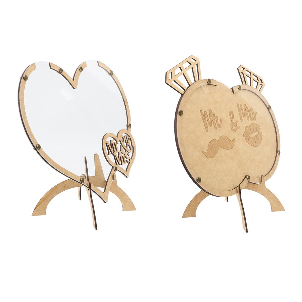 Wedding Guest Book Wooden Unique with 100pcs Hearts Wedding Guest Book Drop Box for Wedding Receptio