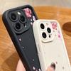 Soft TPU Silicone Phone Case For iPhone 15 16 14 Pro Max 11 12 13 Pro 16E XR 15 Plus Pink Peach Blossom Pattern Shockproof Cover
